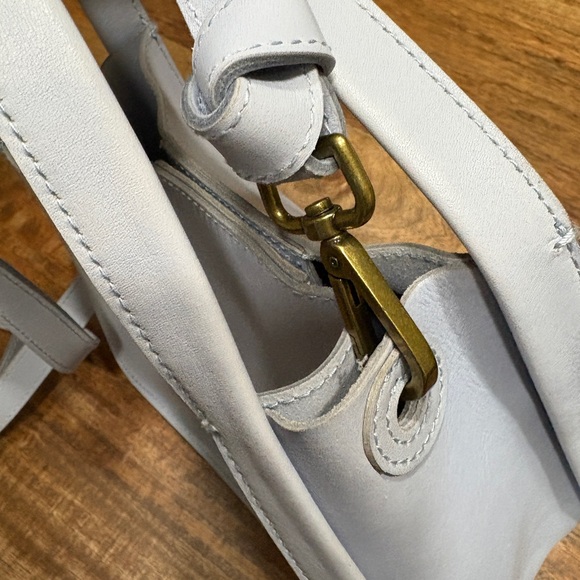 Madewell Womens The Sydney Crossbody Hobo Bag Luxe Leather Boho Light Baby Blue - Picture 6 of 9